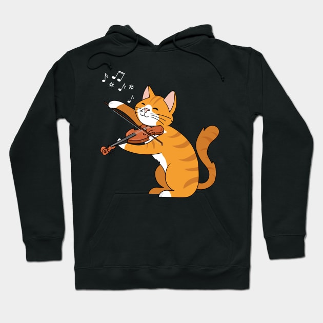 Violin Kitty Cat Violinist Kitten Hoodie by Tobias Store